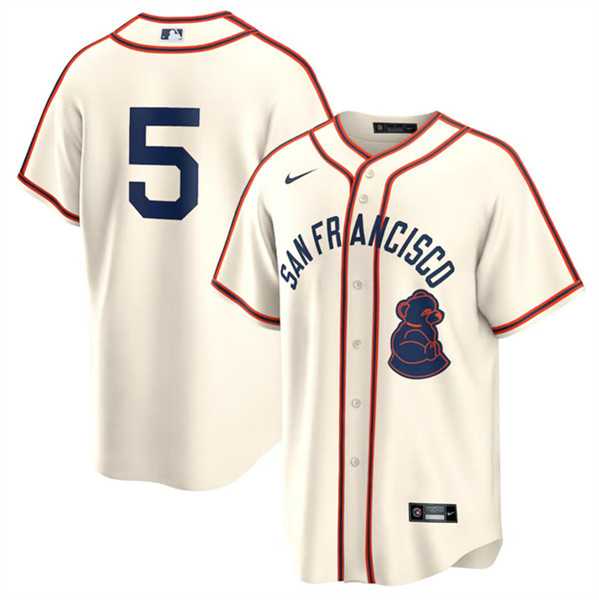 Mens San Francisco Giants #5 Mike Yastrzemski Cream 2024 Rickwood Classic Stitched Baseball Jersey Dzhi->san francisco giants->MLB Jersey